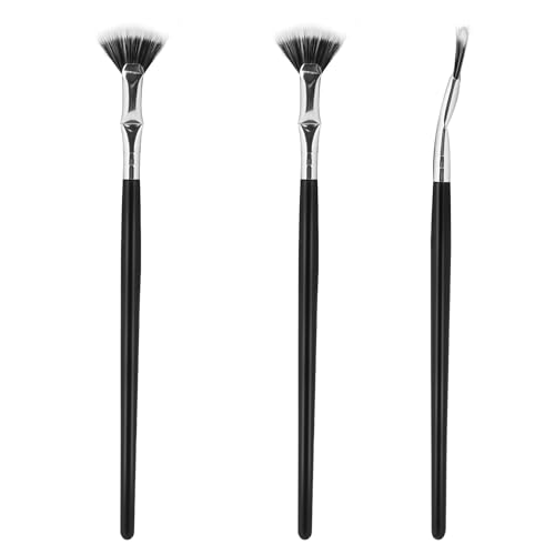 3PCS Folding Angle Scalloped Lash Brush Mascara Fan Brush for Lashes Multifunctional Fan Shaped Clump Eyelash Brush Lash Wand Brush Makeup Tool Eyelash Comb Separator for Upper Lower Eye Lash
