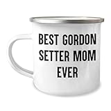 Mug de camping Gordon Setter Dog – Cadeau d'anniversaire unique de la part d'amis à la famille avec citation « Best Gordon Setter Mom Ever »
