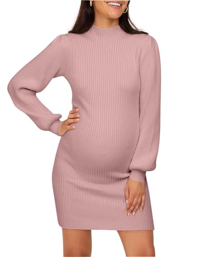 Lueluoye - Lueluoye Maternity Sweater Dress Long Sleeve Baby Shower Photoshoot Dresses (20% Off Amazon Deal)