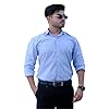 Sparrow Outfit Men’s Cotton Blend Regular Fit Shirt | Casual Wear Formal Shirts for Men and Boys | Spread Collar Long Sleeve Button Down Shirt for Office Parties Special Occasions (Cobalt Blue)