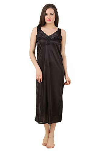 Image of Fasense Women's Satin Maxi Casual Regular Nightgown
