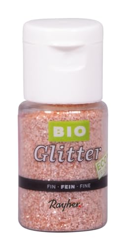 Rayher Bio-Glitter purpurina fina, rosa pastel claro, 7 g, manualidades, decoración, 39590256