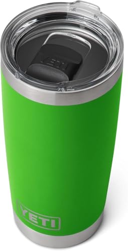 YETI Rambler 20 oz (591 ml) Tumbler with Removable Magslider Lid, Stainless Steel Vacuum Insulated Coffee Cup, Canopy Green