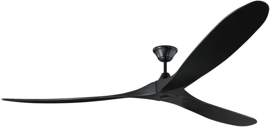 Monte Carlo 3MAVR88BKBK Maverick Super Max Energy Star 88" Outdoor Ceiling Fan with Remote Control, 3 Balsa Wood Blades, Matte Black