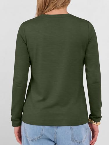 Image of ANRABESS Women's Long Sleeve Shirts V Neck Fall Tops | Soft Comfort Wrinkle Free Tshirts, Basic Tee, Winter Layer Clothing, Business Casual Work Fall Outfits, Travel Daily Wear