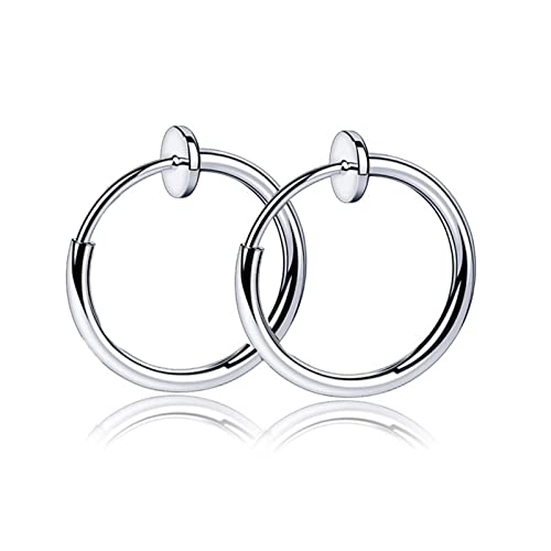 Aro Pendiente, Pendientes Aro Hombres Circulo Pendiente de Aro Mujer Plata Joyas Regalos Mujer