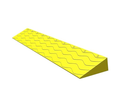 Portable Wheelchair Curb Ramp - Non-Slip Plastic Threshold for Scooters & Robots, 3cm Height, Indoor/Outdoor Use, Yellow, Easy Access for All Users