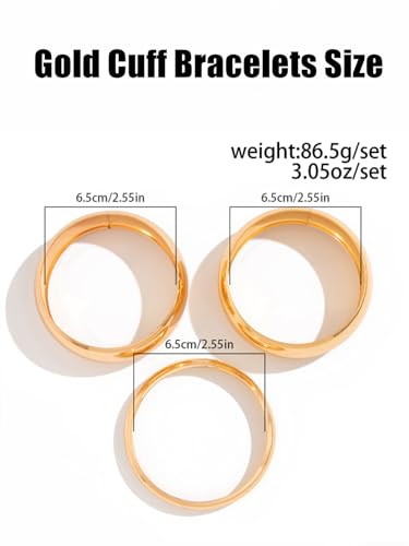 Chunky Gold Bangle Bracelets for Women Trendy Stack Wide Wrist Cuff Bracelets Statement Arm Cuff Upper Bangle Fashion Jewelry Gift Accessories4