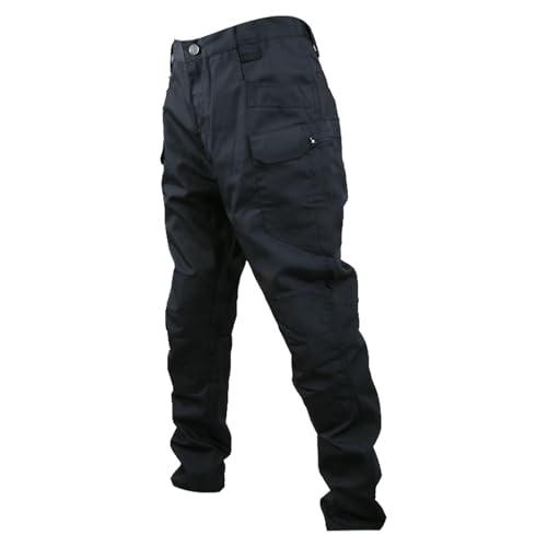 Pantalon cargo baggy homme en coton coupe droite résistant avec poches