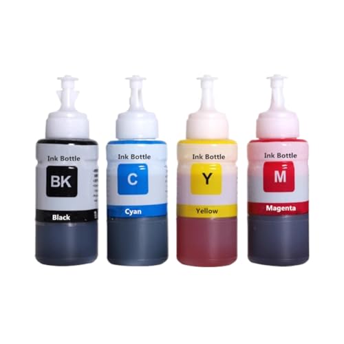 Recharge d'encre à colorant lot de 4 bouteilles pour imprimantes L100 L110 L210 L310