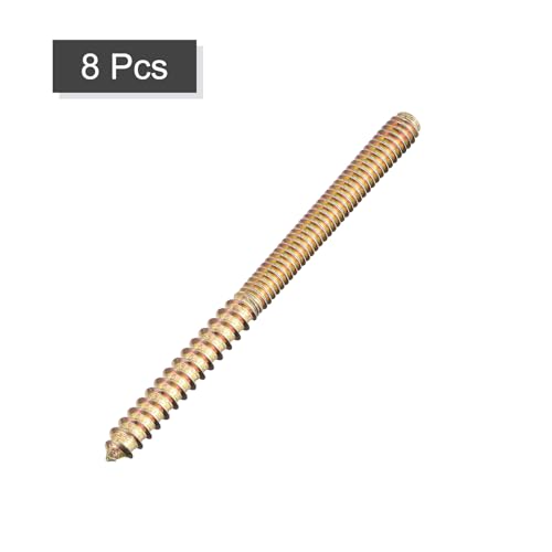 Image of uxcell 1 /4-20x3-1 /2 Hanger Bolts, 8pcs Double Ended Screws Wood Dowel Screws for Furniture