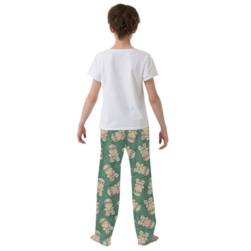 ZZXXB Sloth Palm Leaves Boys Long Pants Soft Trousers Elastic Waist Kids Lounge Bottoms with Pockets S-XL3