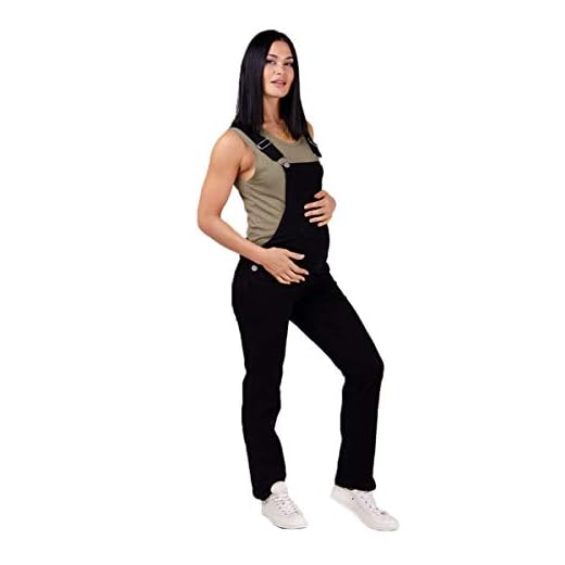 Wash Clothing Company Peto de Premamá - Azul Oscuro Peto Vaquero de Embarazo Peto Mujer IVYBLACK (EU 40)