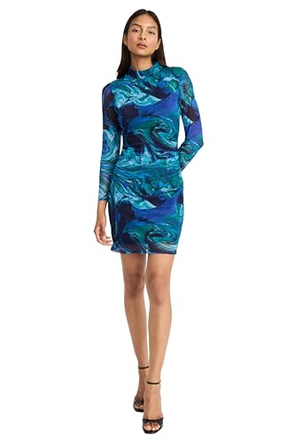 knee length dresses for ladies Donna Morgan Women's Tweed Long-Sleeve Mini Dress - Black/Wine