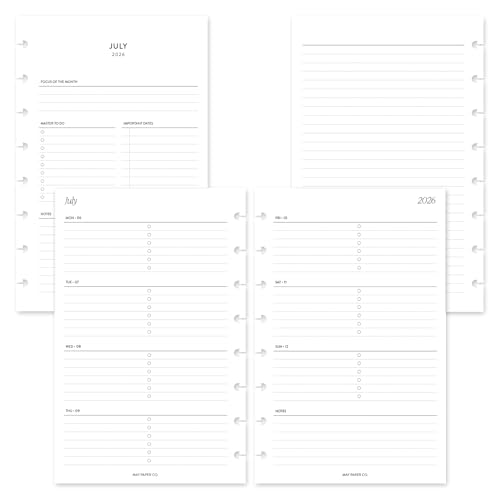 Agenda semanal 2026/2027 con fecha inserto de recambio para planificador