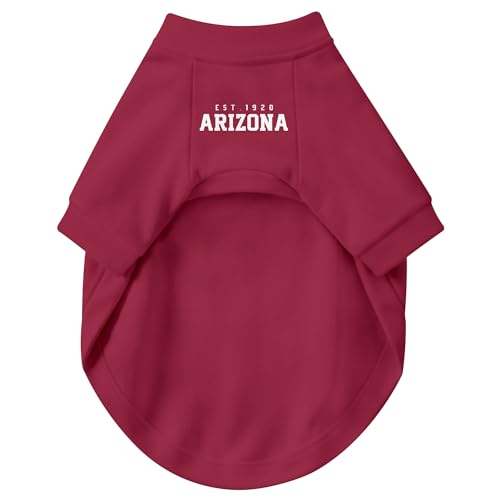 Image of Arizona Dog Clothes Jersey Style Personalized Pet T Shirt with Custom Name Number for Small Medium Large Dogs
