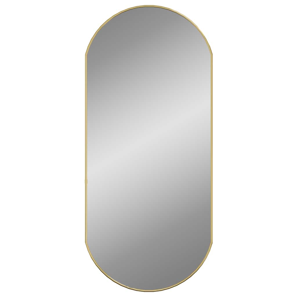 Wandspiegel Golden oval 90 x 40 cm Glas PVC Rahmen für Badezimmer Schlafzimmer Wohnzimmer Diele Garderobe Deko Kosmetik Makeup Schmink Rasur