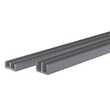 DILUMA Glasführungs-Profil Set Oben + unten E-Profil für 6 mm Glasstärke Glasführungs-Schiene Führungs-Schiene für Terrarien Führungsprofil, Farbe:Grau, Länge:100 cm