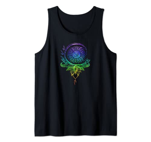 Mandala Lotus Soleil Lune Chakra Cadeau Débardeur