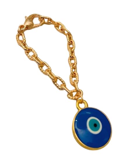BARBUDDY Sturdy Gold Chain with Evil Eye Pendant Watch Charm, Watch Accessories, Giftable Watch Charm, Blue Color Pendant, for Baby Girl, Girl and Women (B0CT41WVLT) Amazon Price History, Amazon Price Tracker