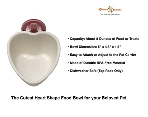 Choco Nose Patented Removable Heart Shaped Food Bowl For Dogs/Puppies/Rabbits/Cats/Guinea Pigs/Chinchillas/Birds -Water Dish For Small Pets Or Animals - For Wire Cages Or Crates 8 Oz, Pink (C607) #TOP3