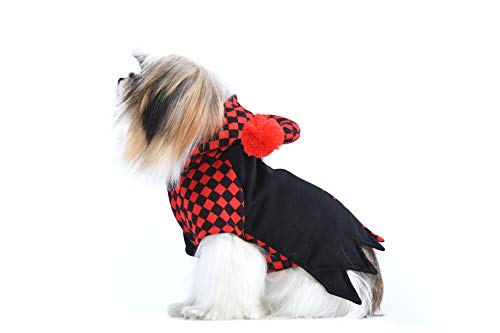 Compnet Dog Clown Costume,Pet Halloween Christmas Cosplay Jester Costume,Pet Fashion Red And Black Plaid For Small Medium Dogs(M) #TOP7