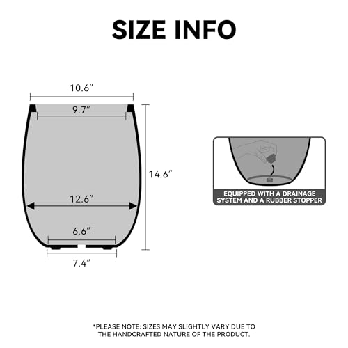 Kante Accent Round Curved Black Concrete Planter 12.6" Dia, Outdoor by Kante - Used condition - Image 2