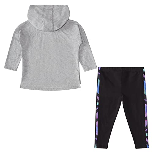 Adidas Baby Girls Long Sleeve Hooded Tee & Tight Set Sweatsuit, Medium Grey Heather, 6M Us #TOP1