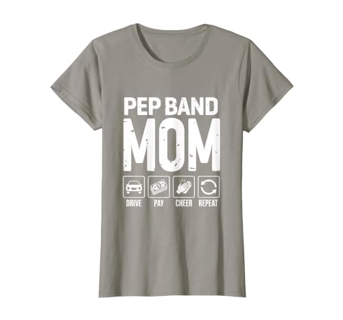 Pep Band Mom Drive Pay Cheer Mom of A Pep Band Performer T-Shirt, Women, Slate Grey, Small