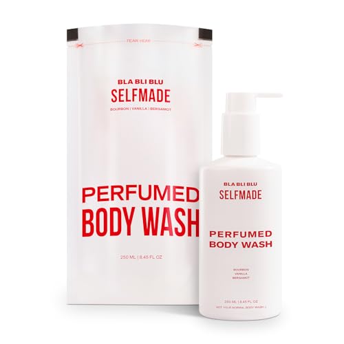 Image of BLABLIBLU Selfmade Perfumed Body Wash (250ml) for Men & Women | Bourbon, Vanilla & Bergamot Fragrance | Hydrates & Moisturizes Skin | Long Lasting Perfume Scent | Gentle Daily Skin Cleanser