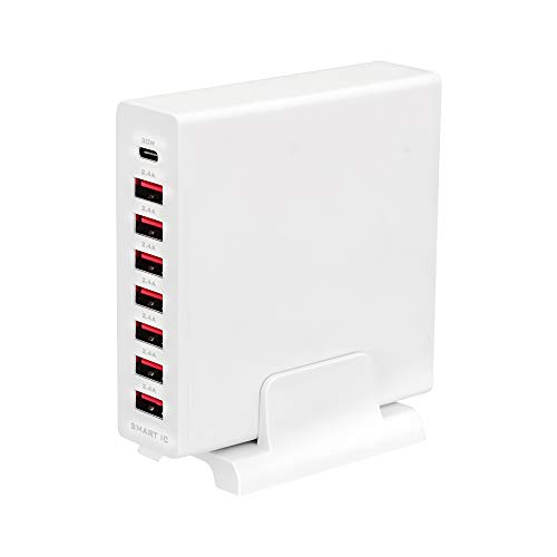 オウルテック AC充電器 Power Delivery PPS 対応 PD30W Type-C SmartIC 対応 USB Type-A ×7ポート ホワイト OWL-APD72C1A7-WH