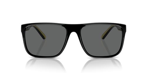 Image of Scuderia Ferrari mens Sporty Elegance With Matte Black Square Frames and Polarized Grey Lenses Square Sunglasses