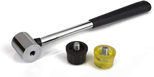 Bahob® High Quality Rubber Mallet Hammer 25mm Dual Head Nylon Black Plastic Coated Grip