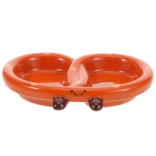 Kichvoe ミニセラミック仕切りプレート - 仕切り付き小型サービングトレイ - 寿司用醤油皿 - 磁器のディップボウル スナックプレート