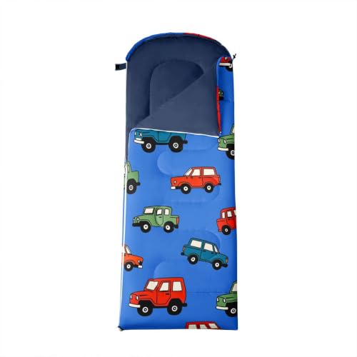 Feelyou Bolsa de dormir para niños Excavadora azul royal impermeable y portátil para camping y autos miniatura 4