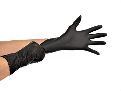 Luva Nitrílica Black Barbeiro Cabeleireiro Churrasqueiro Tintura Esteticista Profissional (Caixa com