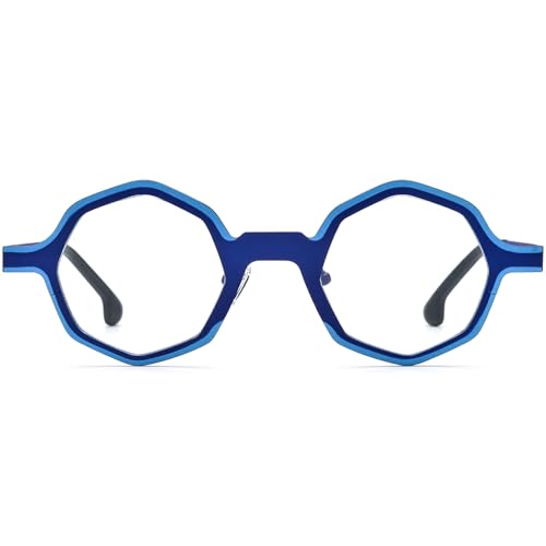 Image of FONEX Colorful Pure Titanium Glasses Frame Women Retro Round Eyeglasses