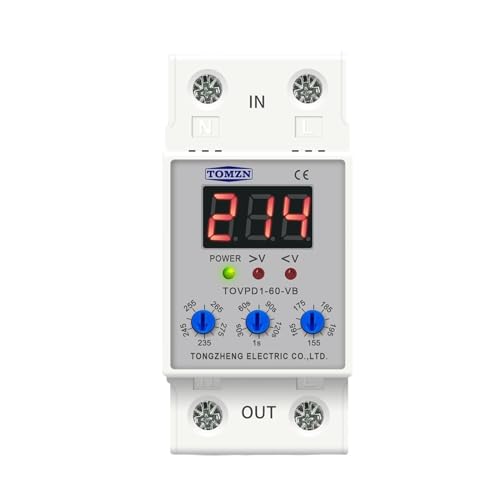 Relé protector con botón de ajuste rápido y pantalla digital para cortes de luz y sobretensión 2