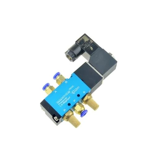 REIUAFWYGV Air Solenoid Valve 5 Way Port 2 Position Gas Pneumatic Magnetic Valve 12V 24V 220V Coil Volt 4mm 6mm 8mm Hose 4V110-06(with 4mm Fittings,AC 220V)