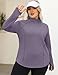 LOMON Womens Plus Size Workout Tops Long Sleeve 1/4 Zip Uv Sun Protection Quick Dry Hiking Athletic Shirts Rash Guard Upf50+（Gray Purple,4XL）