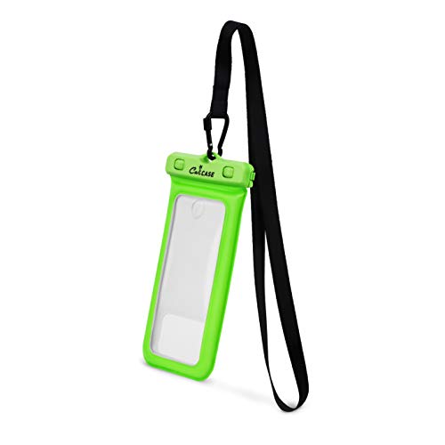 Calicase Universal Waterproof Floating Phone Pouch - Ipx8 Waterproof Floating Phone Case With Lanyard For Iphone X-14/ S20-S23/ Pixel 1-7 - Lime Green #TOP1