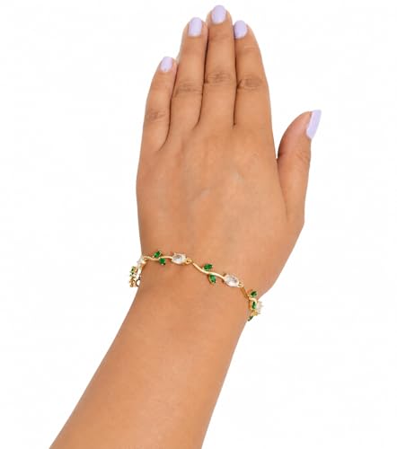 Image of SAMT STORE Floral Leaf Bracelet for Women, Gold Plated