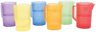 TickiT 73103 Translucent Colour Jug Set, 77 mm Dia, 6 Pieces, Translucent