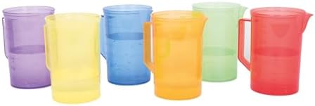 TickiT 73103 Translucent Colour Jug Set, 77 mm Dia, 6 Pieces, Translucent