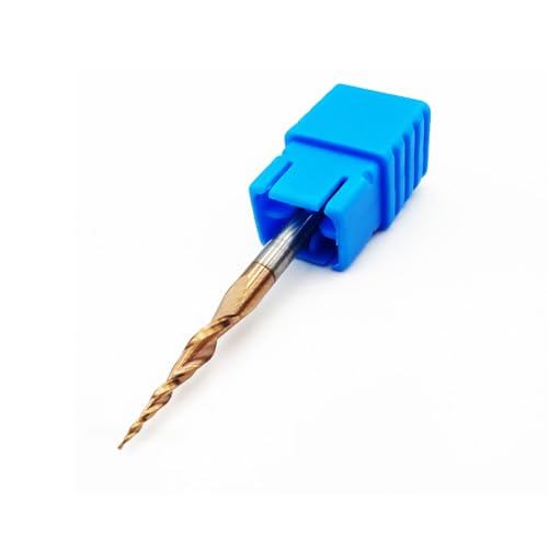 Image of HRC55 2Flutes Tungsten Solid Carbide Tapered Ball Nose Carving End Mill 1 /8 inch inches Shank 2D 3D Woodworking Tool CNC Router Bits CNC end Mill with TiAIN (4pcs, Radius=0.25mm)