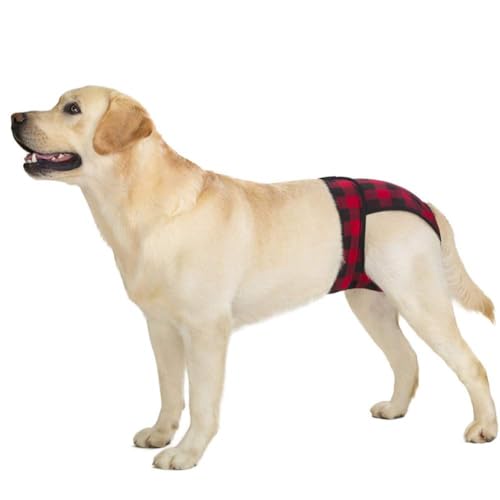 Image of Dog Physiological Pants for Female Dog in Period, Washable Dog Diapers for Medium and Large Dogs, Breathable Dog Heat Period Leak-Proof Panties(Black White-l)