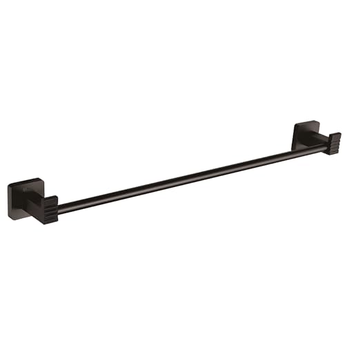 Image of IBELL Black Aluminum Set of 6-Pcs /Bathroom Hardware Set (Towel Bar /Soap Holder /Toothbrush Holder with Tumbler /Toilet Paper Holder /Hook /Towel Ring), Matte Black.