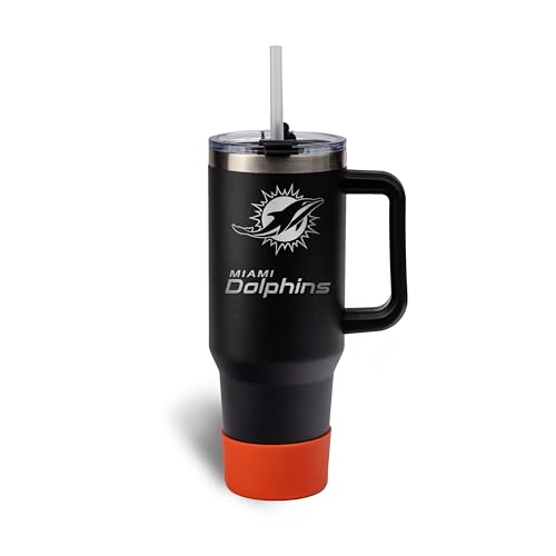 Image of The Memory Company Officially Licensed NFL - Miami Dolphins 46oz Game Day Tumbler with Laser Engraved Team Logo