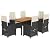 YITHOPI 7 Piece Patio Dining Set with Cushions Black Poly Rattan Versatile Lounge Furniture Outdoor Lounge Set Patio Furniture Sets Balcony Furniture Sets for patios, Gardens, Decks