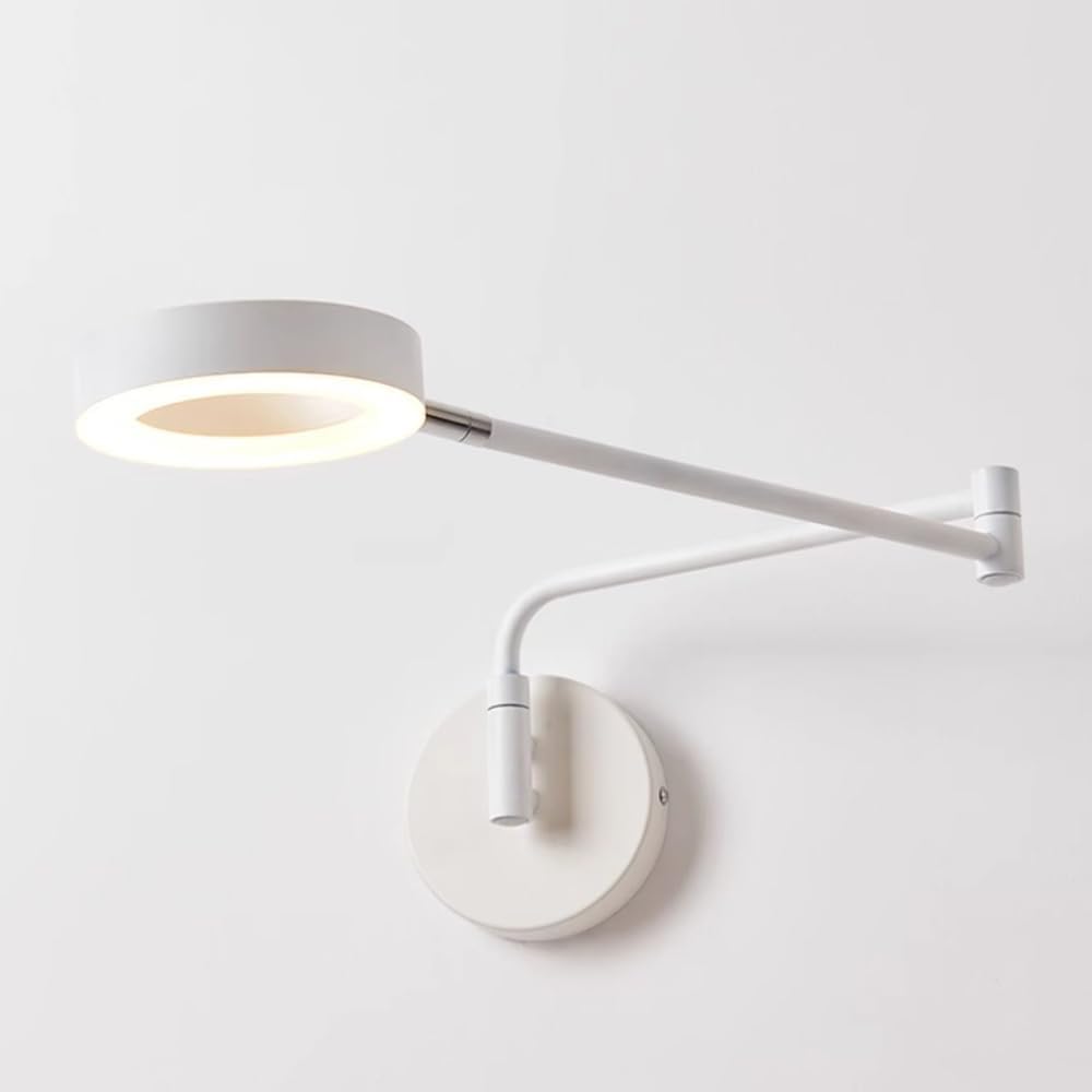 Kitchen Faucet 2 Pack LED Wall, 8W Adjustable Swing Arm Wall Lamp 3 Color Mode White Flexible Bedside Reading Light, Minimalist Adjustable Rotating Iron Headboard Reading Lighting
